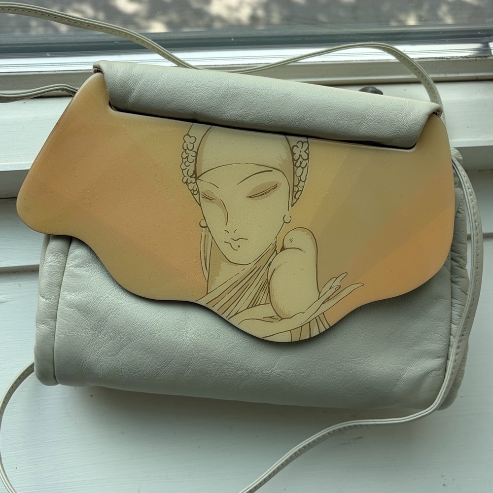 RARE Vintage MOON BAG by Patricia Smith with Art Deco Flap - Picture 8 of 8